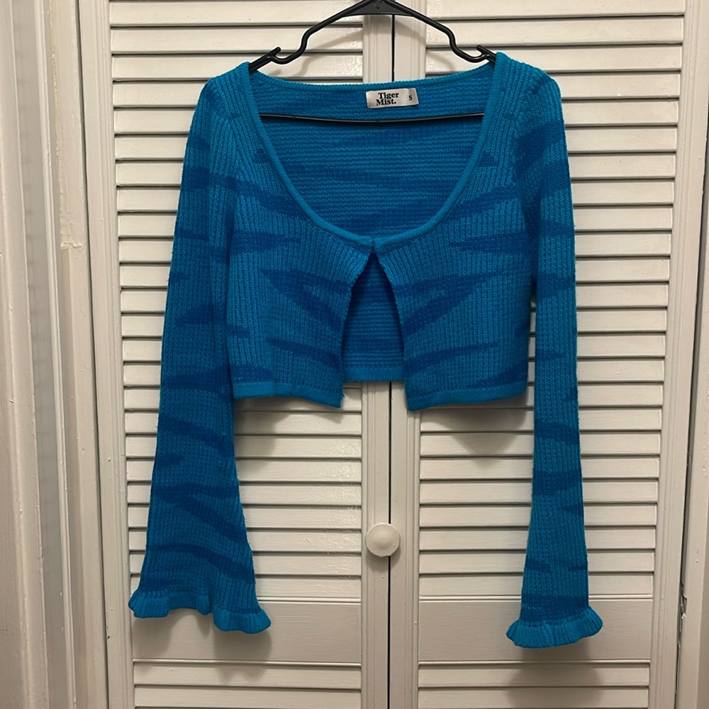 tigermist blue two piece skirt set. super flattering and comfy